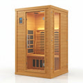 Infrared Sauna Built for Home Relaxation, 2 Person Capacity, Low EMF Carbon Heaters, Hemlock Wood Construction