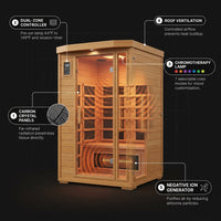 2024 Upgrade 1 to 2 Person Infrared Sauna, Low EMF Infrared Sauna for Home, Indoor Sauna Room, Hemlock Wooden Far Infrared Sauna, Dry Sauna with Bluetooth Speakers, LED Reading and Chromotherapy Lamp — How It Works