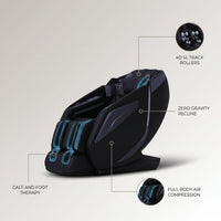 4D Massage Chair: Full Body Zero Gravity Massage Chair Full Body SL Track Chair Massage Black — infographic