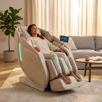 4D Massage Chair Full Body Zero Gravity Heated Recliner with Body Scan, 55" Sl-Track & Stretch, 40 Airbags - Shiatsu, Knead, Foot Rollers, Voice & APP Control, 15 Auto Modes & 9 Techniques (Beige) — Lifestyle