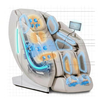 4D Massage Chair Full Body Zero Gravity Heated Recliner with Body Scan, 55" Sl-Track & Stretch, 40 Airbags - Shiatsu, Knead, Foot Rollers, Voice & APP Control, 15 Auto Modes & 9 Techniques (Beige) — How It Works
