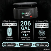 Inflatable Ice Bath Tub for Athletes – 216-Gallon Cold Plunge Tub with Insulated Lid, Full-Body Stretch Design, Insulated & Water Chiller Compatible, Portable for Indoor & Outdoor Recovery — Results & Stats