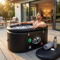 Inflatable Ice Bath Tub for Athletes – 216-Gallon Cold Plunge Tub with Insulated Lid, Full-Body Stretch Design, Insulated & Water Chiller Compatible, Portable for Indoor & Outdoor Recovery — Lifestyle