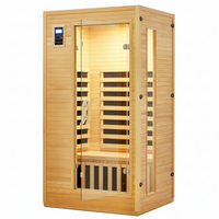 Infrared Sauna Built for Home Relaxation, 2 Person Capacity, Low EMF Carbon Heaters, Hemlock Wood Construction